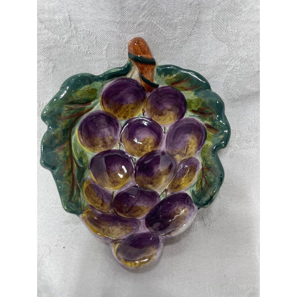Venetian Grape Handpainted Bowl Handcrafted Trinket Dish